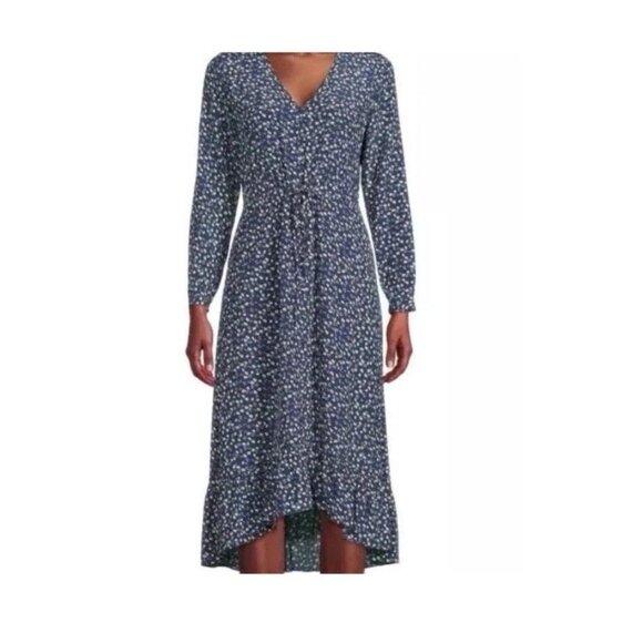 RAILS Jade Navy Camilla Dress XXL Ditsy Floral Midi Shirt Hi Lo Boho Cottage - Picture 1 of 11